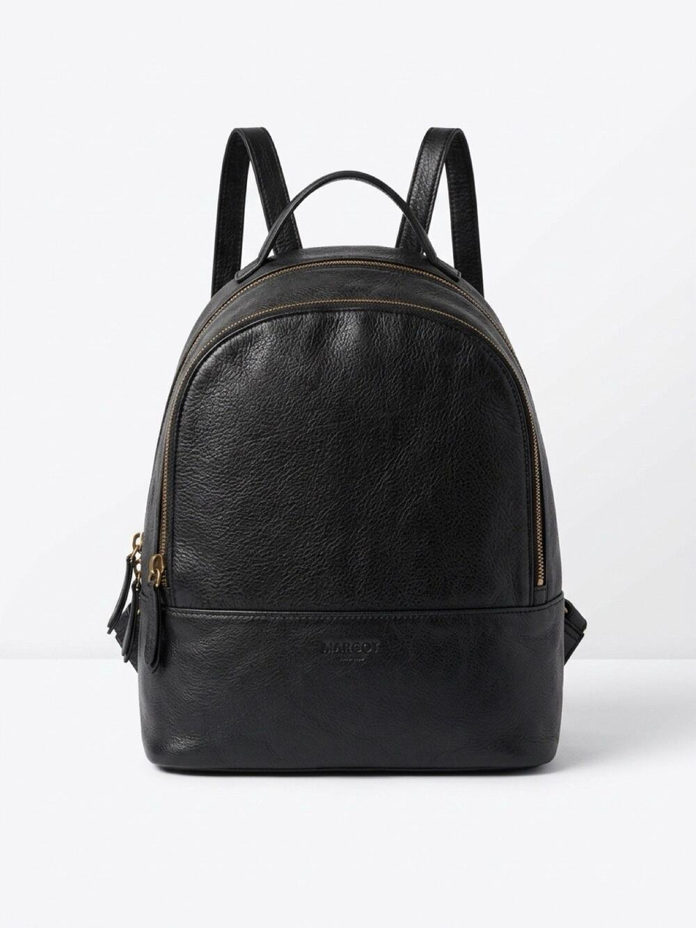 Vintage Margot New York Camille Backpack Leather Bag Black Zipper Pebble Y2K